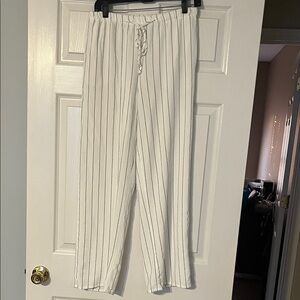 Sienna Sky White Pinstripe Wide Leg Pants